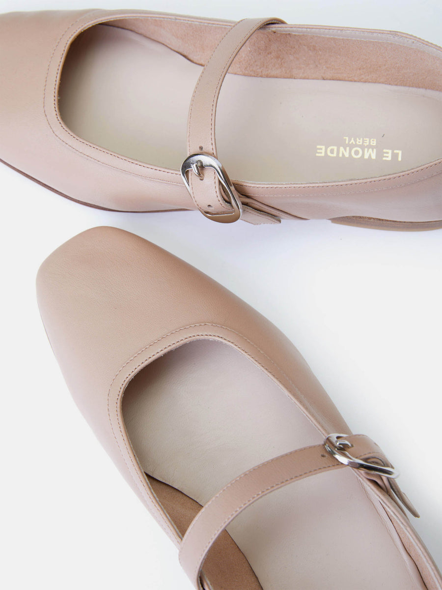 Mary Jane Leather Ballet Flats