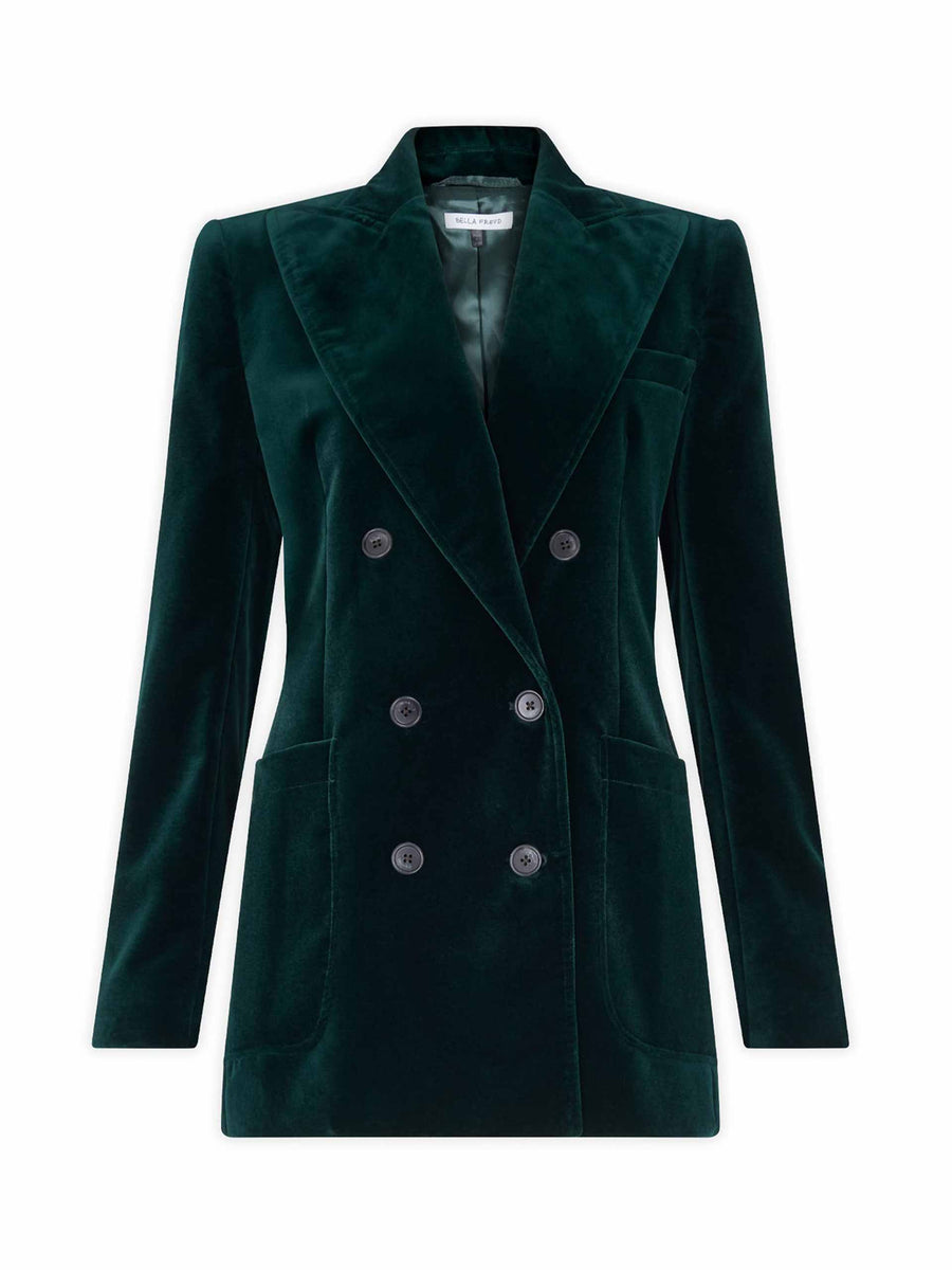 Green velvet blazer Collagerie