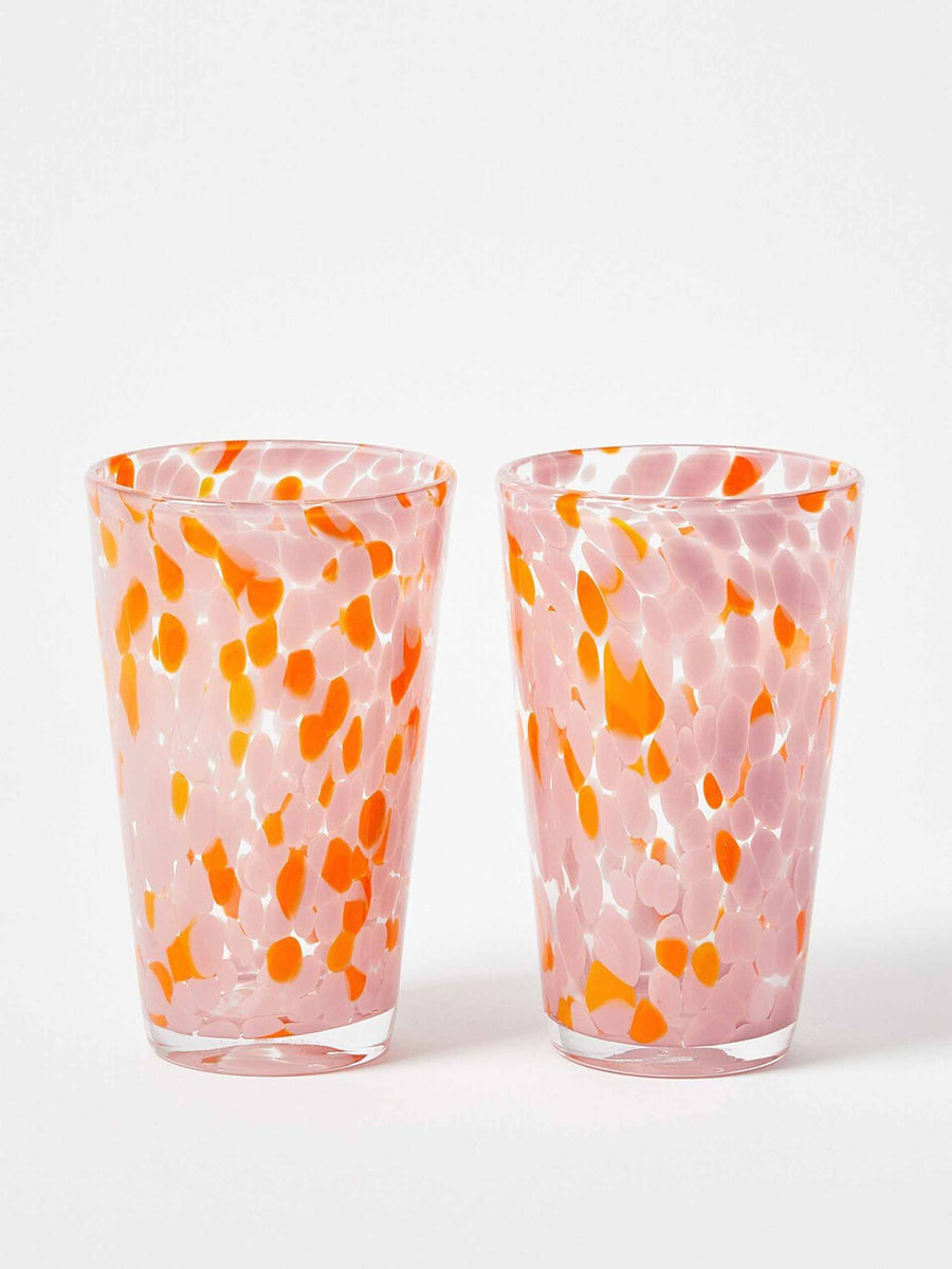 Brexton Orange Spot glass tumblers (set of 2) Collagerie