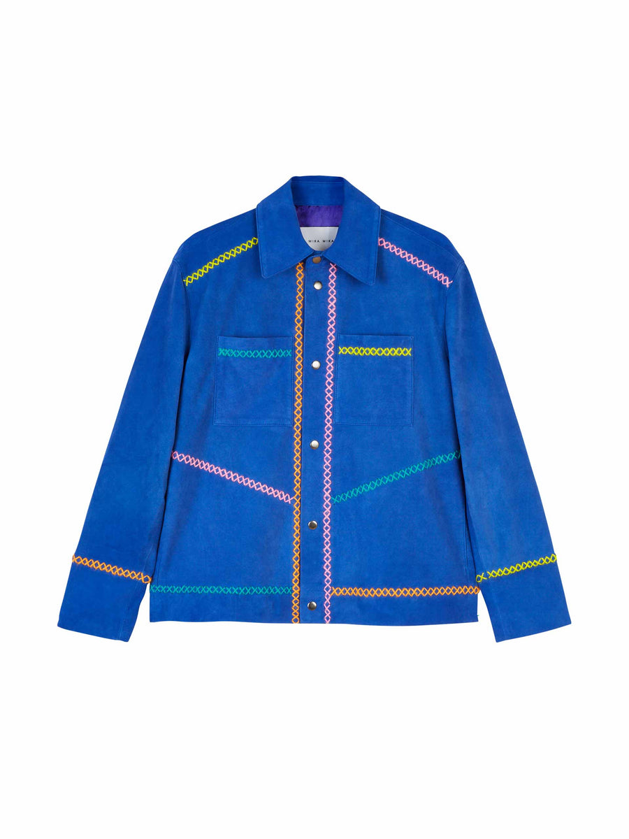 Embroidered cross stitch jacket Collagerie