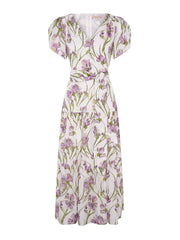 Lilac iris Lubava cotton silk dress  Vilshenko    - Collagerie