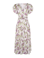 Lilac iris Lubava cotton silk dress  Vilshenko    - Collagerie