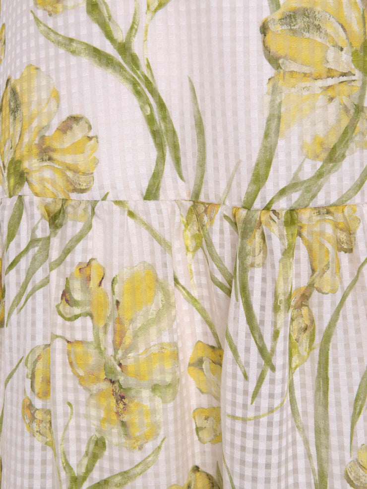 Yellow iris Lubava cotton silk dress  Vilshenko    - Collagerie