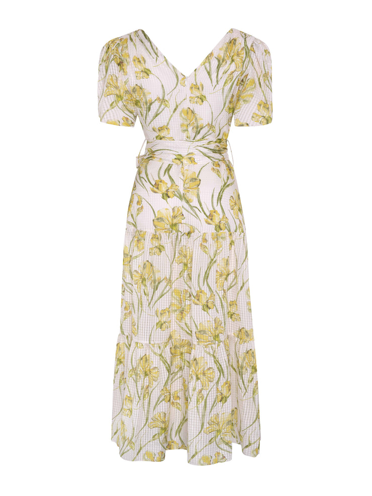 Yellow iris Lubava cotton silk dress  Vilshenko    - Collagerie