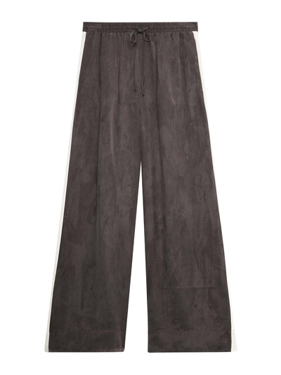 Mint Velvet Brown side stripe wide trousers at Collagerie