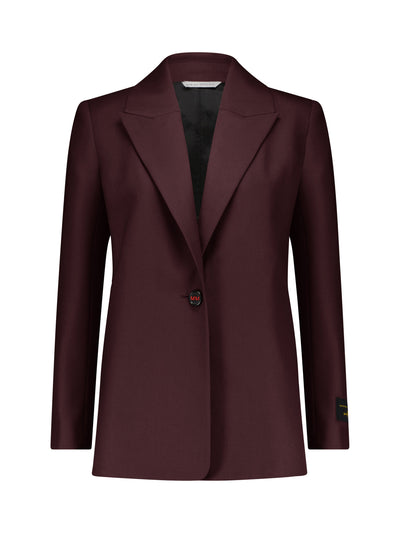 Marina Moscone Bordeaux slim boyfriend blazer at Collagerie