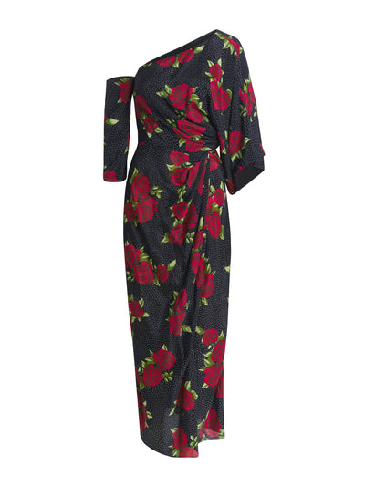 Markarian Rose dot print asymmetric Bijou midi dress at Collagerie