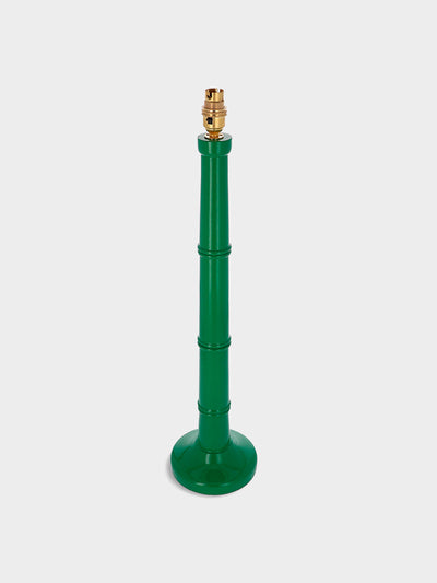 Hadeda Bamboo lamp base in apple green at Collagerie