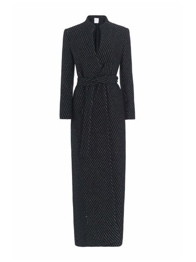 Markarian Black sequin tweed Geraldine wrap coat at Collagerie