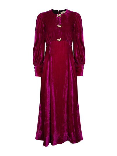 Beulah London Posey berry velvet dress at Collagerie