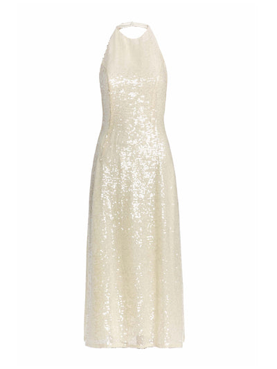 Markarian Champagne sequin halter Lucille dress at Collagerie
