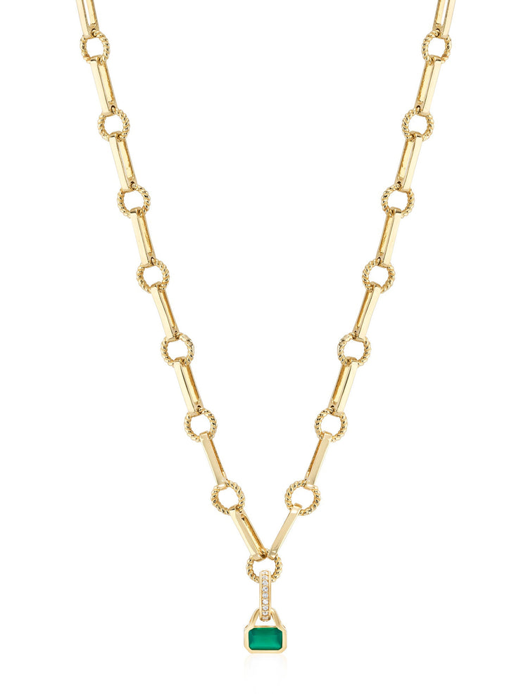 Gold twisted link vintage chain necklace