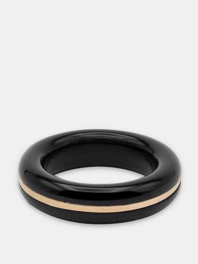 By Pariah Black onyx essential stacking ring at Collagerie