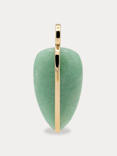 By Pariah Large green aventurine pebble pendant | 14K at Collagerie