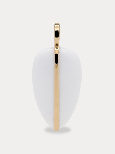 By Pariah Large white agate pebble pendant | 14K at Collagerie