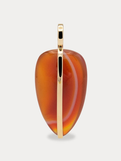 By Pariah Large red carnelian pebble pendant | 14K at Collagerie