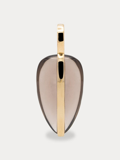 By Pariah Smokey Quartz small pebble pendant | 14K at Collagerie