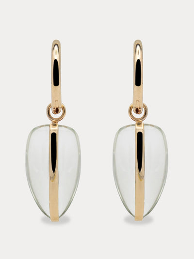 By Pariah 14kt recycled gold and green amethyst Pebble earrings at Collagerie