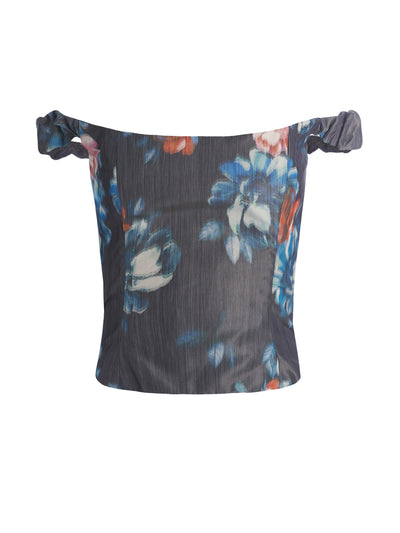 Markarian Dark floral Ikat Hayworth corset top at Collagerie