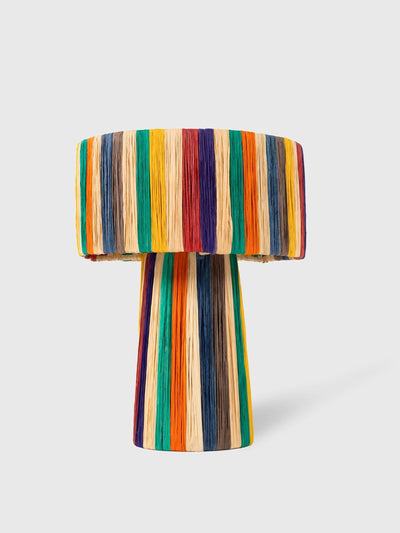 Flukette Rainbow raffia lamp at Collagerie