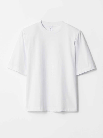 & Other Stories Padded-shoulder cotton t-shirt at Collagerie