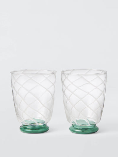 John Lewis X Collagerie Green glass tumblers 105ml (set of 2) at Collagerie