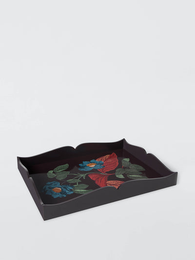 John Lewis X Collagerie Jaipur rose lacquer tray, FSC-Certified (MDF), multi at Collagerie