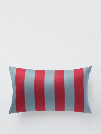 John Lewis X Collagerie Satin stripe cushion, red at Collagerie