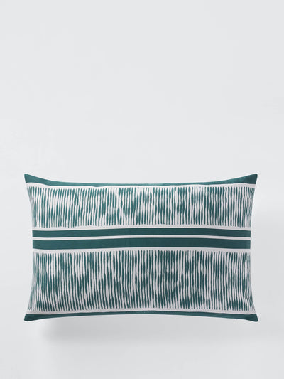 John Lewis X Collagerie Ikat stripe cushion, green at Collagerie