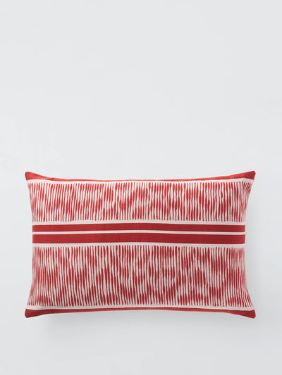 John Lewis X Collagerie Ikat stripe cushion, red at Collagerie