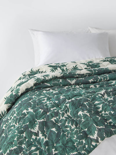 John Lewis X Collagerie Botanical vine bedspread, leaf green at Collagerie