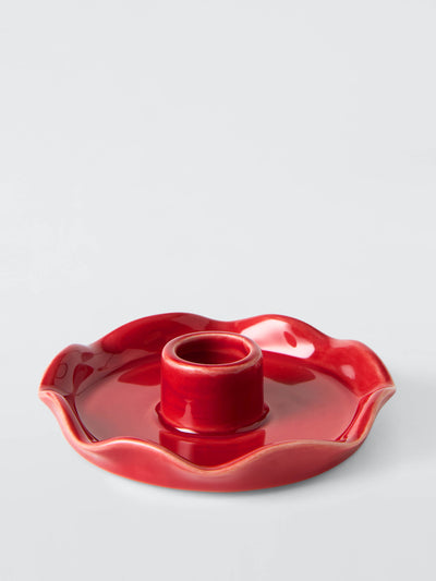 John Lewis X Collagerie Scallop candle holder, red at Collagerie