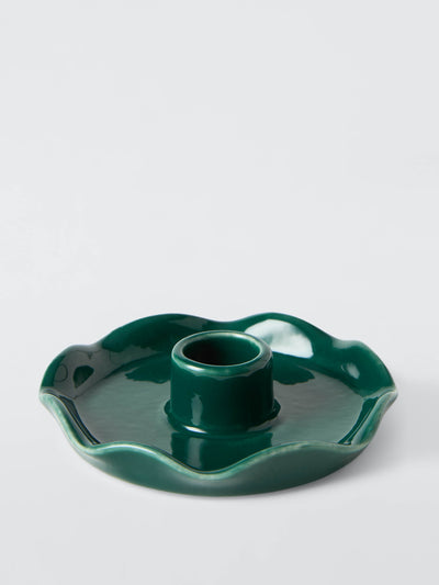 John Lewis X Collagerie Scallop candle holder, teal at Collagerie