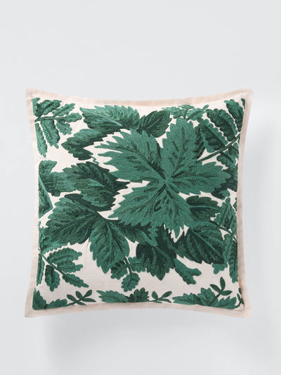 John Lewis X Collagerie Botany cushion, leaf green at Collagerie