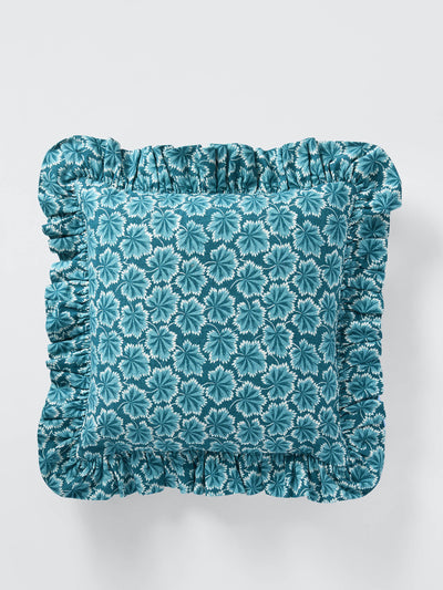 John Lewis X Collagerie Fan leaf cushion, petrol blue at Collagerie