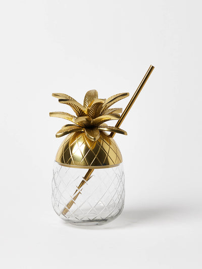 Oliver Bonas Pineapple gold & glass cocktail cup at Collagerie