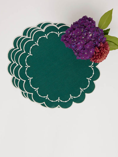 Maison Margaux Poppy forest green placemat, set of 4 at Collagerie