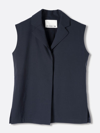 Riand 28 Navy Carolina vest top at Collagerie