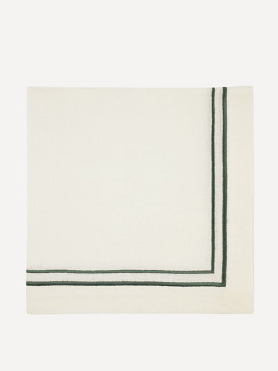 Rebecca Udall Forest green Sophie classic two cord napkin at Collagerie