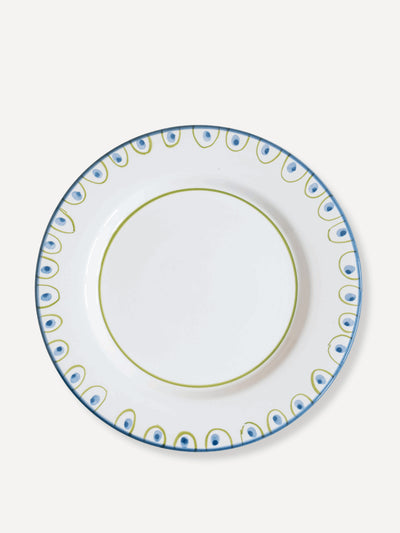 Valsa Home Coconut hand-painted ceramic dinner plate at Collagerie