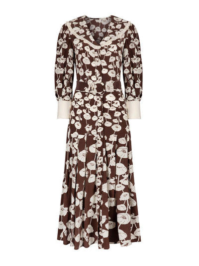 Beulah London Chocolate Romily poppy dress at Collagerie