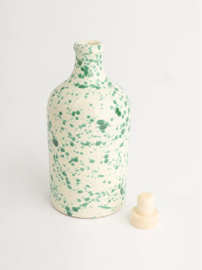 Hot Pottery Pistachio oil and vinegar bottles at Collagerie