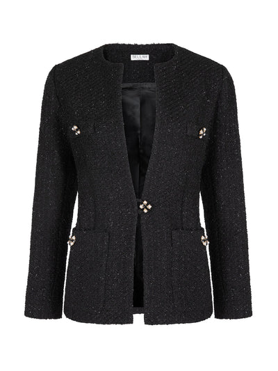 Beulah London Charlotte black sparkle jacket at Collagerie