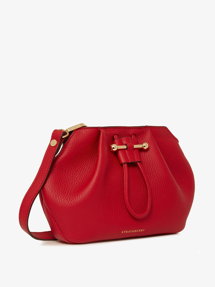 Ruby and burgundy edge stitch Osette crossbody bag Osette Crossbody Strathberry    - Collagerie