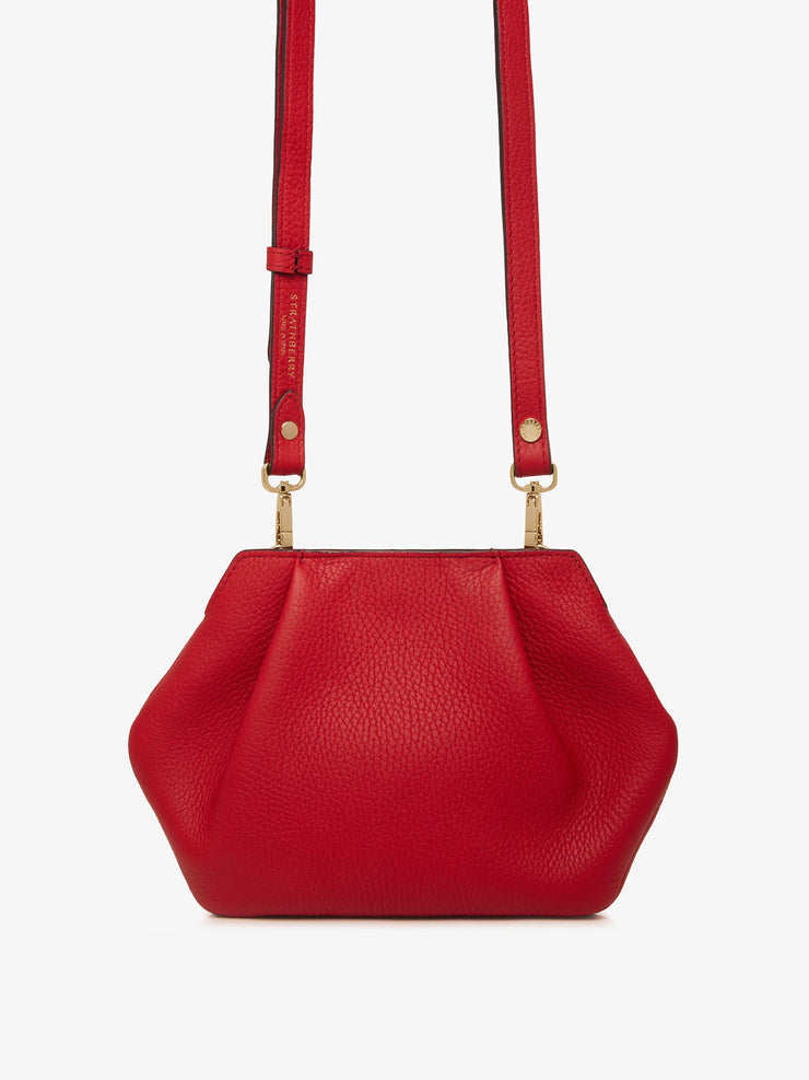 Ruby and burgundy edge stitch Osette crossbody bag Osette Crossbody Strathberry    - Collagerie