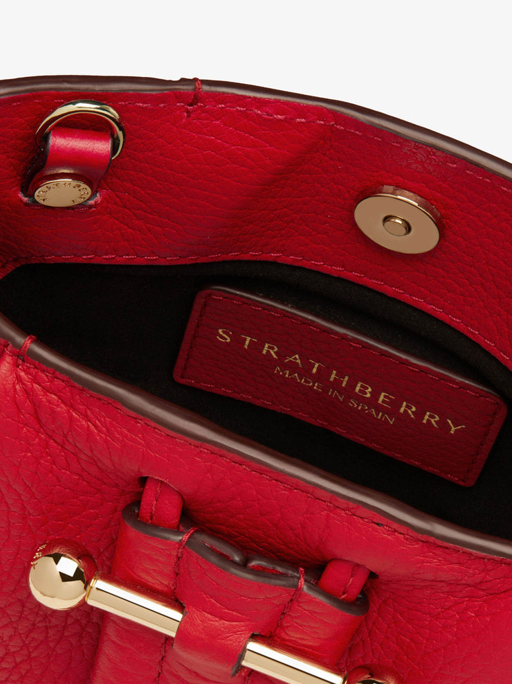 Ruby and burgundy edge stitch Osette crossbody bag Osette Crossbody Strathberry    - Collagerie