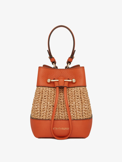 Strathberry Raffia marmalade Lan Osette crossbody bag at Collagerie