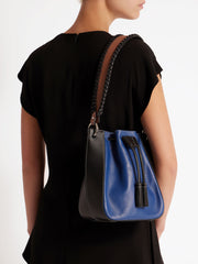 Blue, black and chestnut Bollo bag