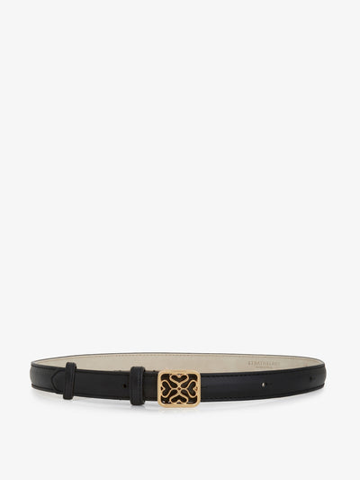 Strathberry Black Strathberry Monogram thin buckle belt at Collagerie