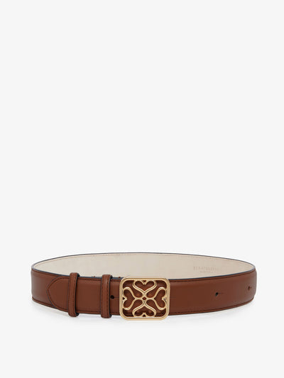 Strathberry Tan Strathberry Monogram wide buckle belt at Collagerie